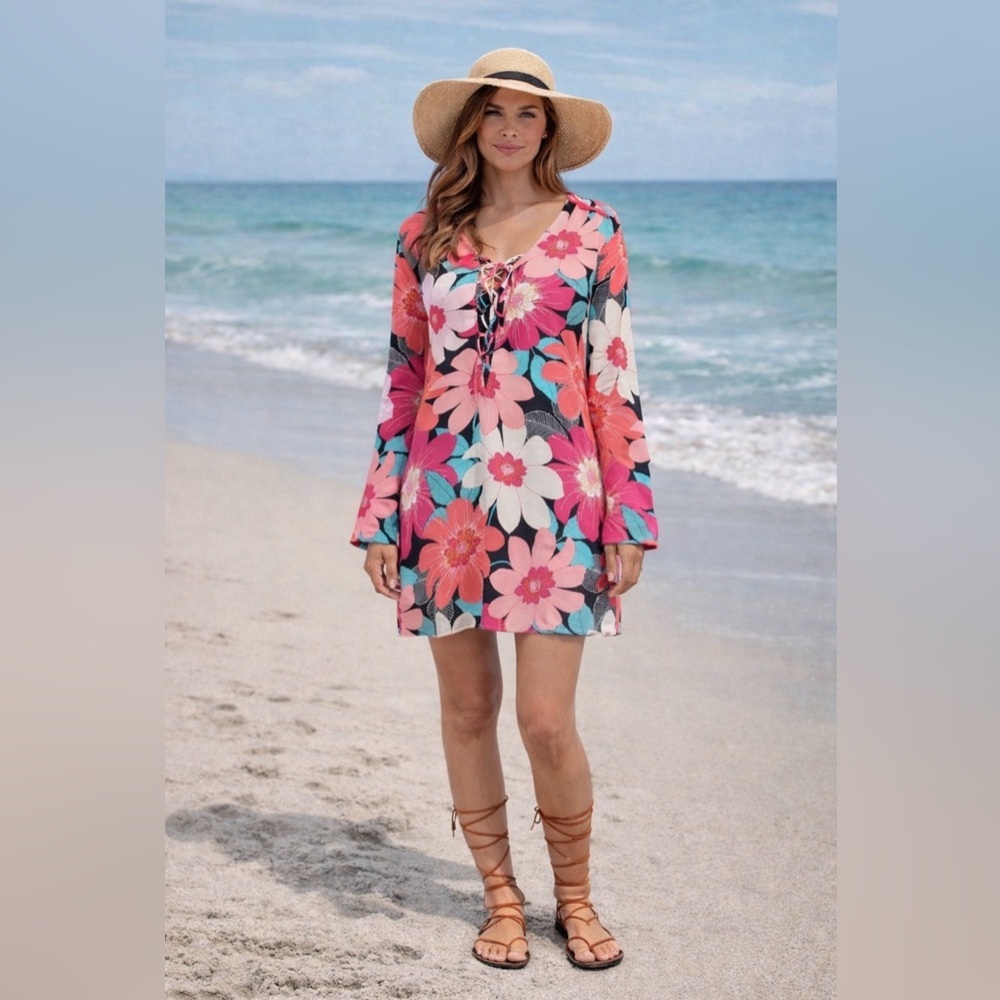 La Blanca In Full Bloom Cover Up Tunic - Picture 2 of 5